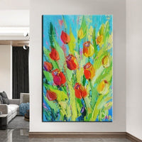 Hand Painted Flowers Oil Painting Abstract Canvas Painting Modern