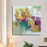 Oil Painting Hand Painted On Canvas Abstract Textured Flowers Modern Plant Wall Art