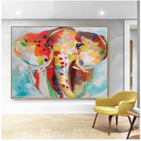 Hand Painted Elephant Hand Painted Oil Painting On Canvas Animal Wall Art Abstract Paintings