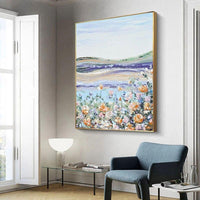 Modern Abstract Hand Painted Oil Painting Modern Style Beautiful Flowers Decorative AS