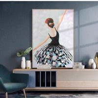 Abstract Oil Painting Hand Painted Beautiful Dancer Girl Posters On Canvas Wall Art