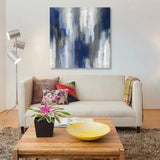 Hand Painted Abstract Blue Oil Painting On Canvas