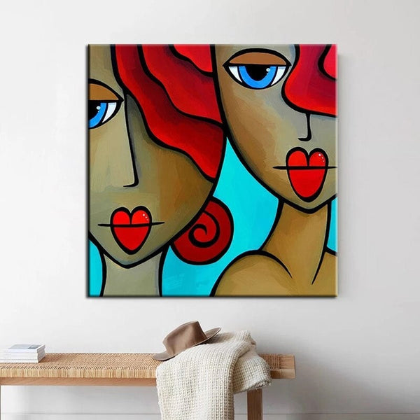 Hand Painted Oil Painting cartoon characters Abstract Canvas Wall