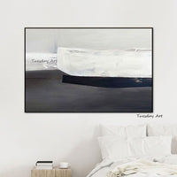 Contemporary Hand Painted Abstract Black and White Oil Painting Wall Art Bedroom Wall Decoration Mural