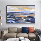 Hand Painted Painted Abstract Wild Geese Flying In The Sky Oil Painting On Canvas Seascape (hand painted)