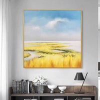 Hand Painted Country View Canvas Oil Painting Modern Artwork Thick Creative Oil Drawing