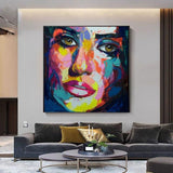 Francoise Nielly handmade Palette knife portrait Face Oil painting on canvas acrylic painting decor wall Art picture living room