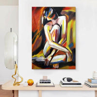 Hottest Modern Abstract Sexy Naked Girls Figure Hand Painted Oil Painting On Canvas Wall Art