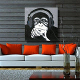 Hand Painted Oil Painting On The Canvas Black Gorilla Animal As