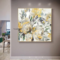 Oil Painting Hand Painted Painting Abstract Canvas Flowers Modern