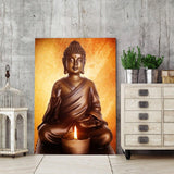 Buddha sitting painting room decoration WITH FRAME HQ Canvas Print