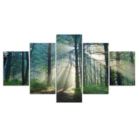5 Panel tree natural home decoration Modular wall Picture WITH FRAME HQ Canvas Print