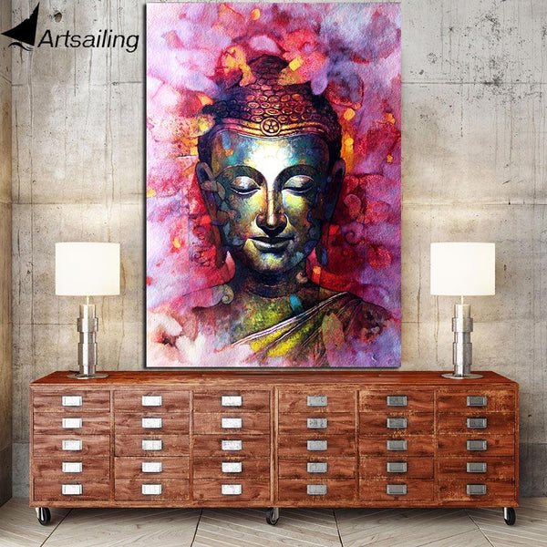 Kunst Buddha Gemälde auf Leinwand Raumdekoration Druck MIT RAHMEN HQ Leinwanddruck