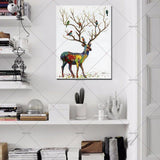 Hnadmade deer pictures paintings Hand Painted canvas cartoon animal oil paintings Colorful deer or bedroom