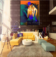 Abstract Canvas Art Hand Painted Indian Figure Modern Couple Hindu Deity Portrait Oil Paintings artwork oil paintings