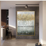 Hand Painted abstract golden oil Painting Hand Painted modern gold tree oil painting home decoration Wall art