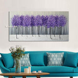 Hand Painted Purple Flower oil painting Abstract European style landscape oil painting tree on Canvas