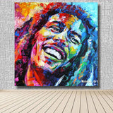 Hand Painted Bob Marley Portrait Acrylic on Canvas Art wall decor bar