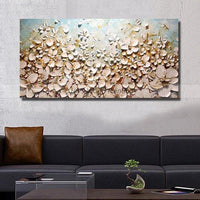 Hand Painted 3d Palette Knife Flowers On Canvass art