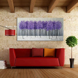 Hand Painted Purple Flower oil painting Abstract European style landscape oil painting tree on Canvas