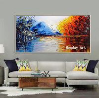 art Hand Painted modern landscape Oil Paintings on Canvas wall Bedroom Wall Art picture