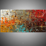 Hand Painted Modern Abstract Blue Red On Canvas Home Wall Abstract Oil for Arts