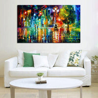 Freeshipping pure Hand Painted House Light street Scenery Beautiful knife Oil Paintings Decor