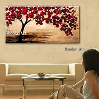 Palette 3D Paintings Hand Painted Knife Gold Tree On Canvas Modern Abstract Wall Art