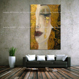 Hand Painted Canvas Painting Golden Tears by Gustav Klimt Modern Quardros