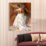 Hand Painted Modern Violin Girl On Canvas Wall Art For Living Roon