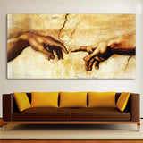 Hand Painted Classical oil Painting Decorative Canvas Art Michelangelo Creation Of Adams