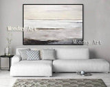 Hand Painted modern oil Painting Modern Art Taupe White Brown Contemporary Design Canvas picture