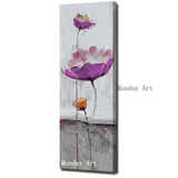 Hand Painted Palette knife lotus flower Artwork Canvas Art Painting Wall art Decoraction