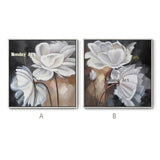 Handpained oil painting caudros decoracion Palette White Flower wall art pictures Canvas painting quadros