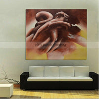 Hand Painted Sexy Nude on Canvas Nake Girl and boy make love Abstract Acrylic Paintings wall Art