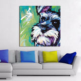 Hand Painted modern dog cat animal portrait painting cartoon oil painting on canvas art for kid"s room home decor