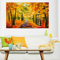 Hand Painted Knife Natural Trees Scenery Canvas Paintings Modern Abstract Wall Art Hand Painted Landscape Oil Painting