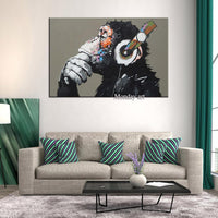 Top Artist Pure Hand Painted High Quality Modern Art Gorilla on Canvas Abstract Funny Animal Monkey Oil Painting