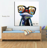 Hand Painted Cartoon On Canvas Frog oil painting Modern Abstract Animal