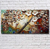 Palette 3D Paintings Hand Painted Knife Gold Tree On Canvas Modern Abstract Wall Art