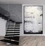 Modern Abstract Hand Painted Painting Art Taupe gold foil Contemporary Design Canvas painting