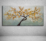 Hand Painted Blue lucky tree canvas painting 3D Flower Knife Flowers Oil Painting Painting