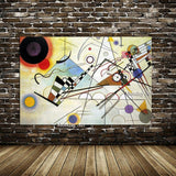 Hand Painted Canvas Painting Wassily Kandinsky Geometric Abstract Painting