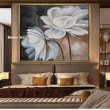 Handpained oil painting caudros decoracion Palette White Flower wall art pictures Canvas painting quadros