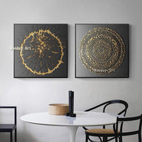 High qualitly Hand Painted Abstract Black Gold Canvas Painting Art wall Painting gold paintings