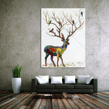 Hnadmade deer pictures paintings Hand Painted canvas cartoon animal oil paintings Colorful deer or bedroom