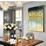 Hand Painted abstract golden oil Painting Hand Painted modern gold tree oil painting home decoration Wall art