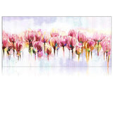 Pink Tulip Flowers on Canvas Hand Painted Acrylic Floral Paintings Hand Painted Flower