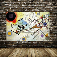 Hand Painted Canvas Painting Wassily Kandinsky Geometric Abstract Painting