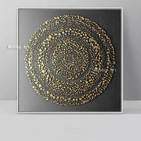 High qualitly Hand Painted Abstract Black Gold Canvas Painting Art wall Painting gold paintings